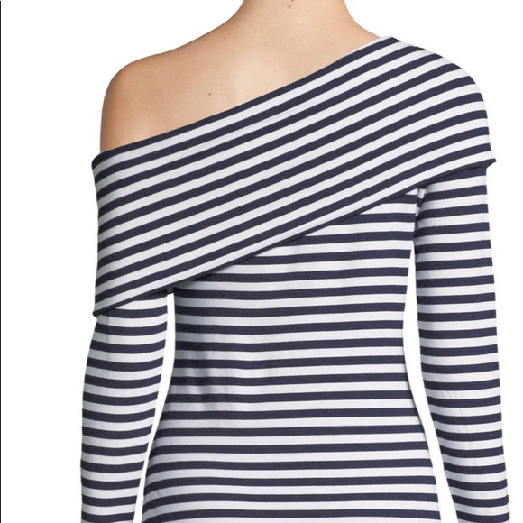 ☀️HOST PICK☀️Club Monaco Striped Off the Shoulder Dress - Picture 2 of 6